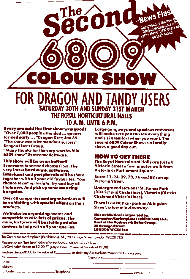 Second 6809 Computer Show advert