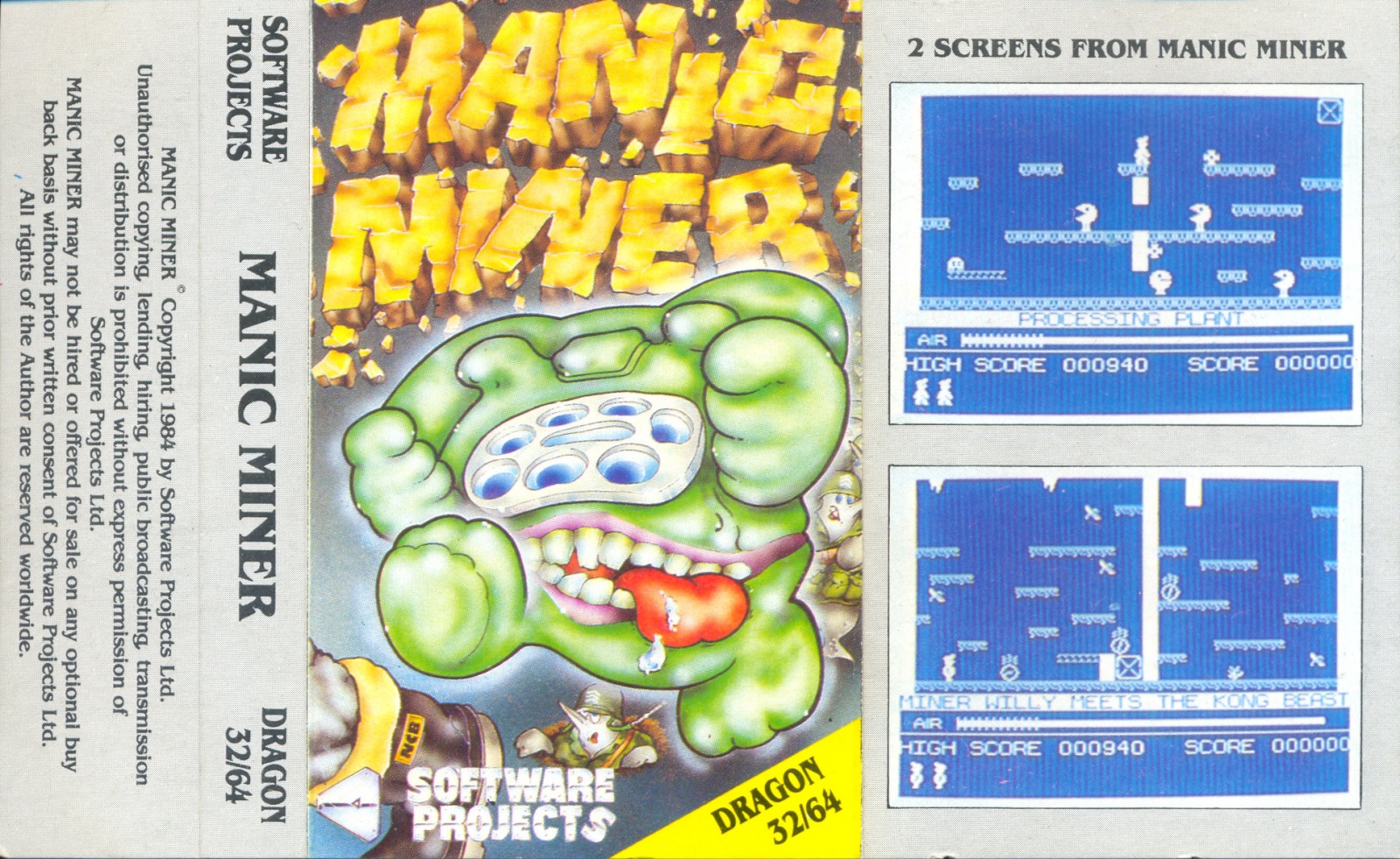 File:ManicMiner Inlay Front.jpg - The Dragon Archive