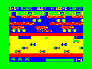 Frogger action at level 1